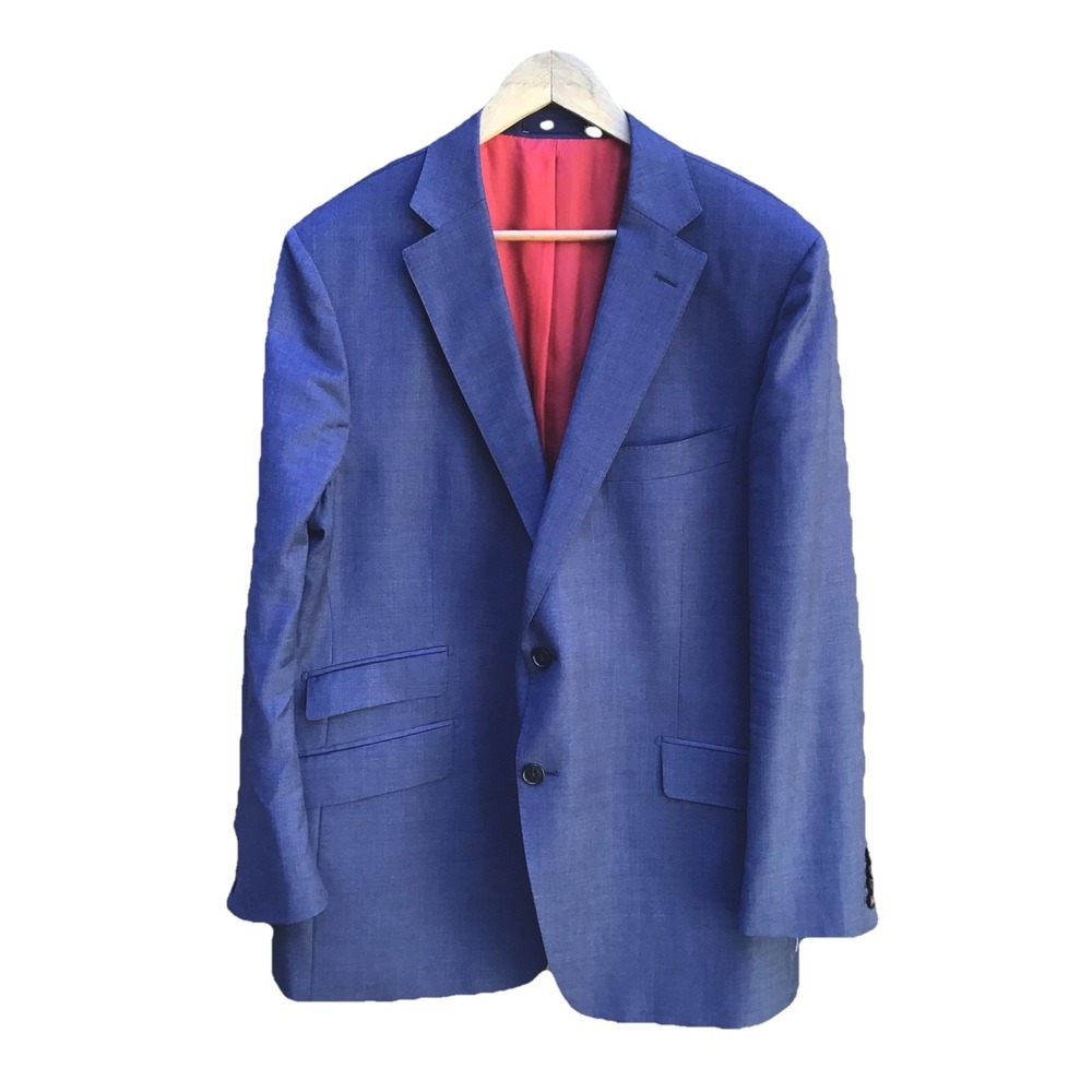 Suitsupply Reda Super 130s Blue Wool Sport Coat Blazer Size 29 Regular
